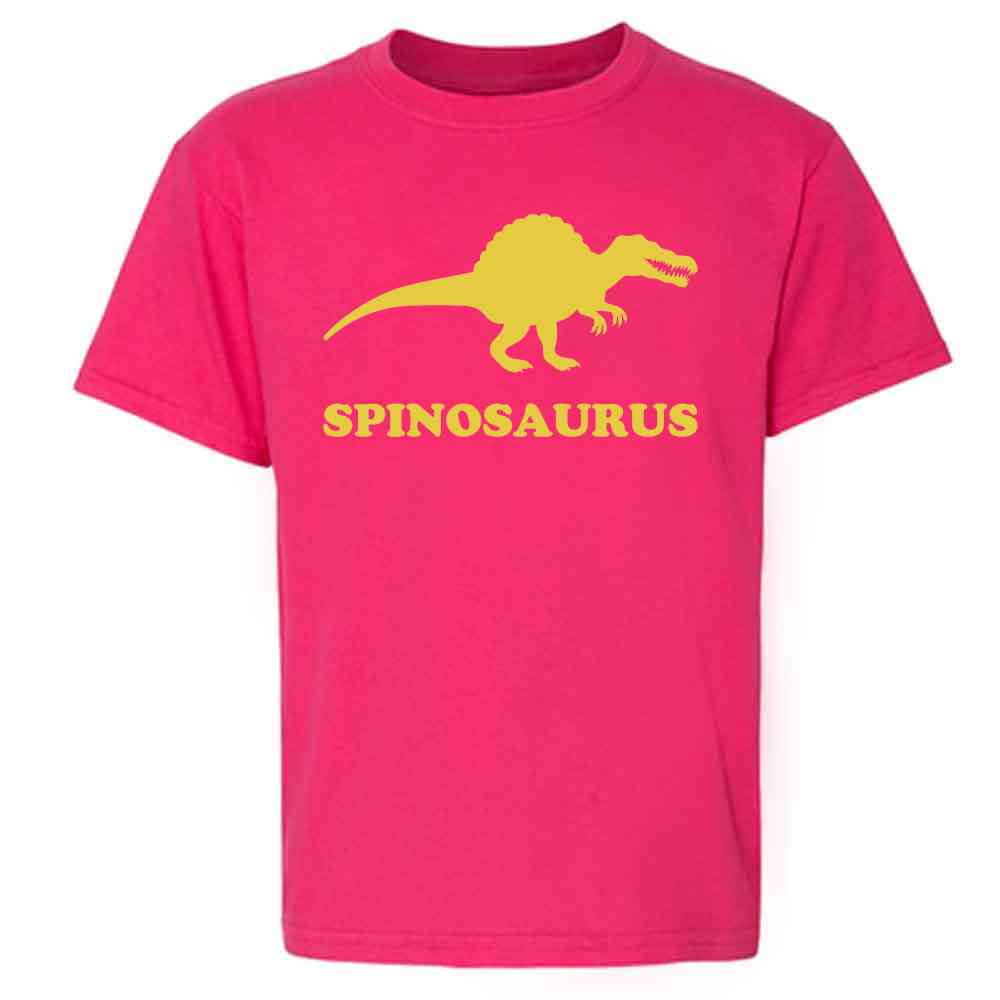 Pop Threads - Wholesale T-shirt met zeefdruk - Kinderen - Spinosaurus Retro Dinosaurus Jura Krijt Kinderen3