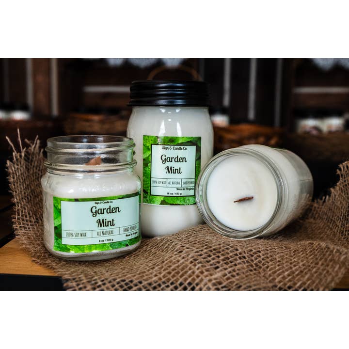 100% Soy Wax Wood Wick Candles - Hand Poured in Virginia for wholesale by Sign & Candle Co.