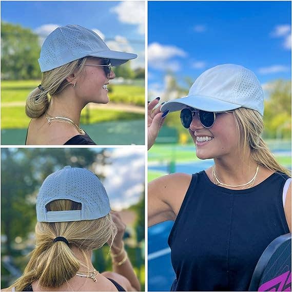 Funky Junque - Wholesale Baseball Cap - Unisex - Laser Cut Unstructured Running Cap - White2