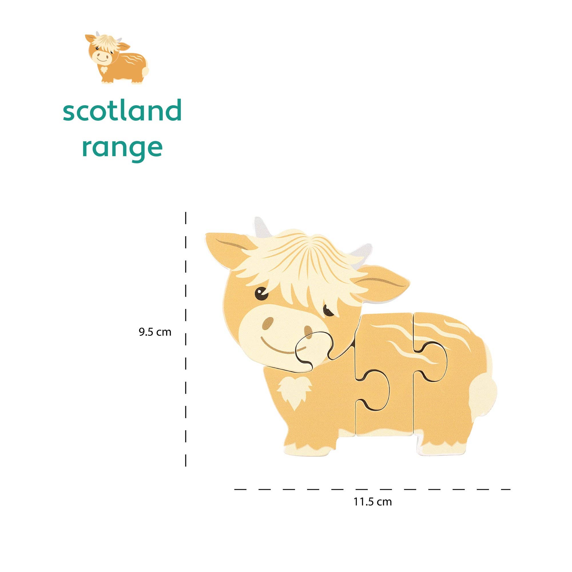 Orange Tree Toys - Wholesale Puzzle - Kids - Highland Cow Wooden Puzzle5