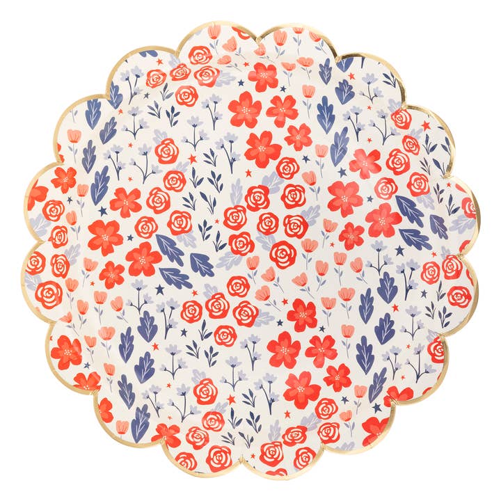 My Mind’s Eye - Wholesale Disposable Plate - PLPL368 - Patriotic Scatter Paper Plate
