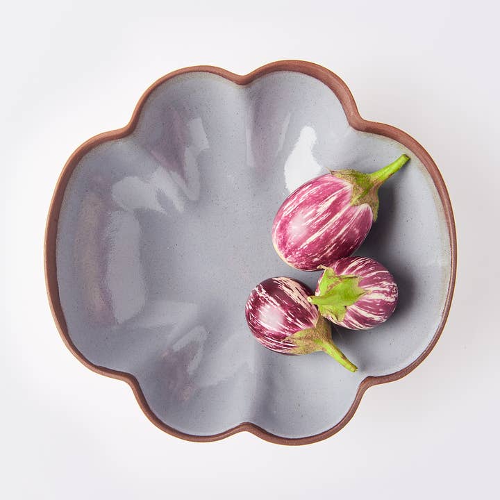 Handmade Modern Rustic Terracotta Round Petal Dish for wholesale by Silvia K Ceramics