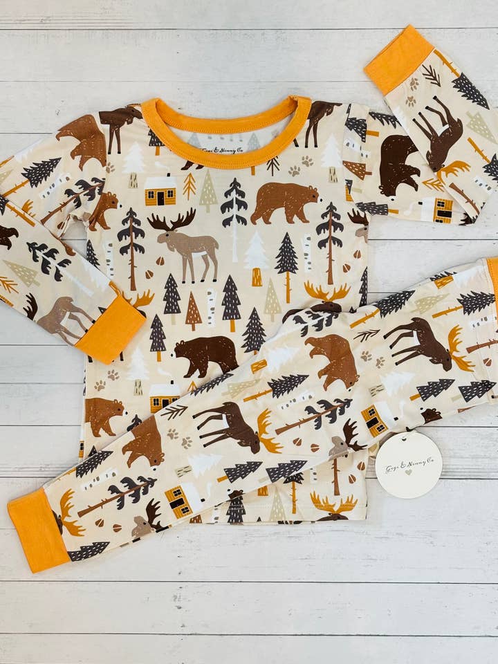 Maine Bear & Moose 2 Piece Pajama for wholesale by Gigi & Ninny Co