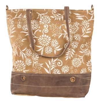 Daisy Garden Embroidered Jute Bag