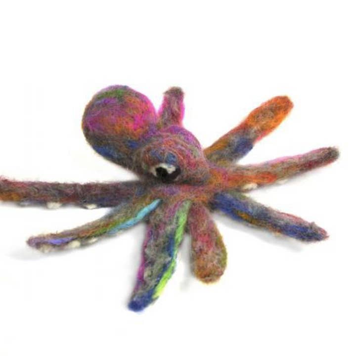 Polpo - Scultura Artigianale in Alpaca Infeltrita a Mano per la vendita all'ingrosso da parte di Lanart Alpaca