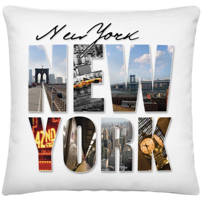 NEW YORK - (2) 22" x 22" Dbl. Sided Print Pillows for wholesale by MODERN ART LAS VEGAS