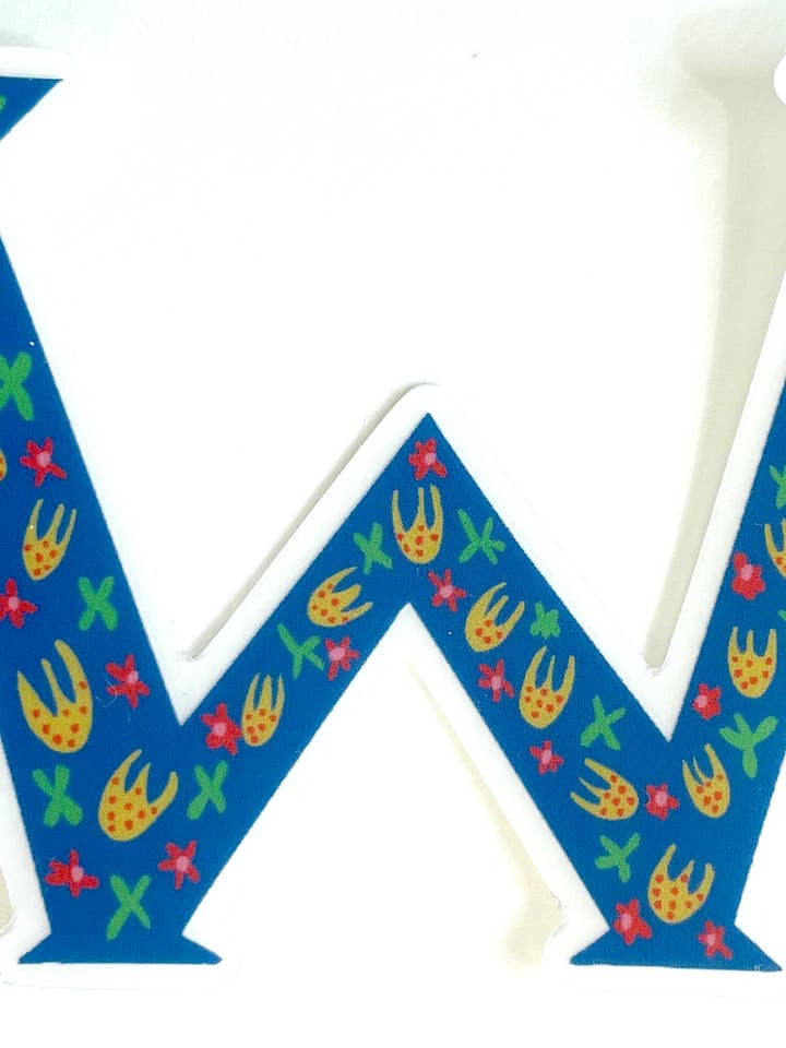Alphabet W sticker for wholesale by LadooLadoo