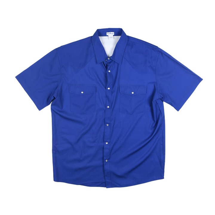 Men's - Gameday Navy Pearl Snap Short Sleeve Shirt for wholesale by BlueQuail Clothing Co.
