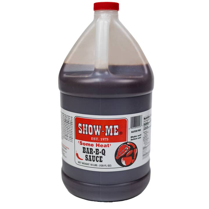 Visa-Me 'Några Värme' Bar-B-Q sås 1 Gallon för wholesale av Show-Me Bar-B-Q Sauce