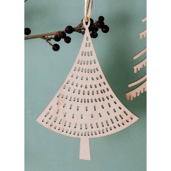 Reece Design Works - Wholesale Ornament - Wood Tree Christmas Ornaments1