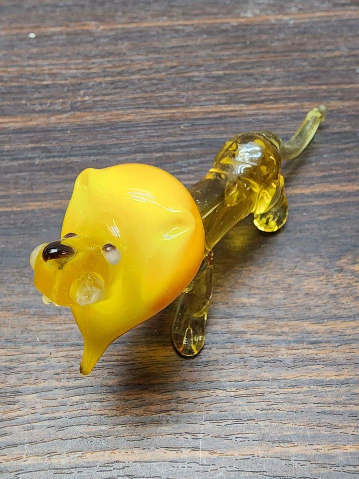 Naturally Colored Glass Figurine - Handcrafted - Lion Design for wholesale by Glass by Iness