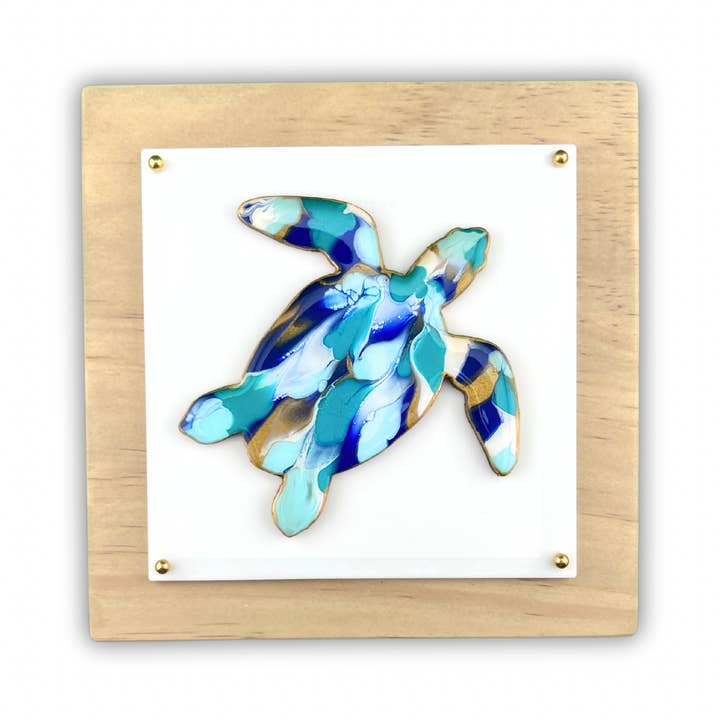 Home Meade - Wholesale Wall Accent - Coastal Wood Art - Ocean Life - Turtle