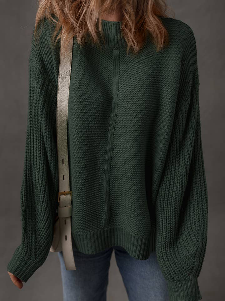 Texture Front Seam Detail Loose Sweater | S-XL  for wholesale by Aapparella