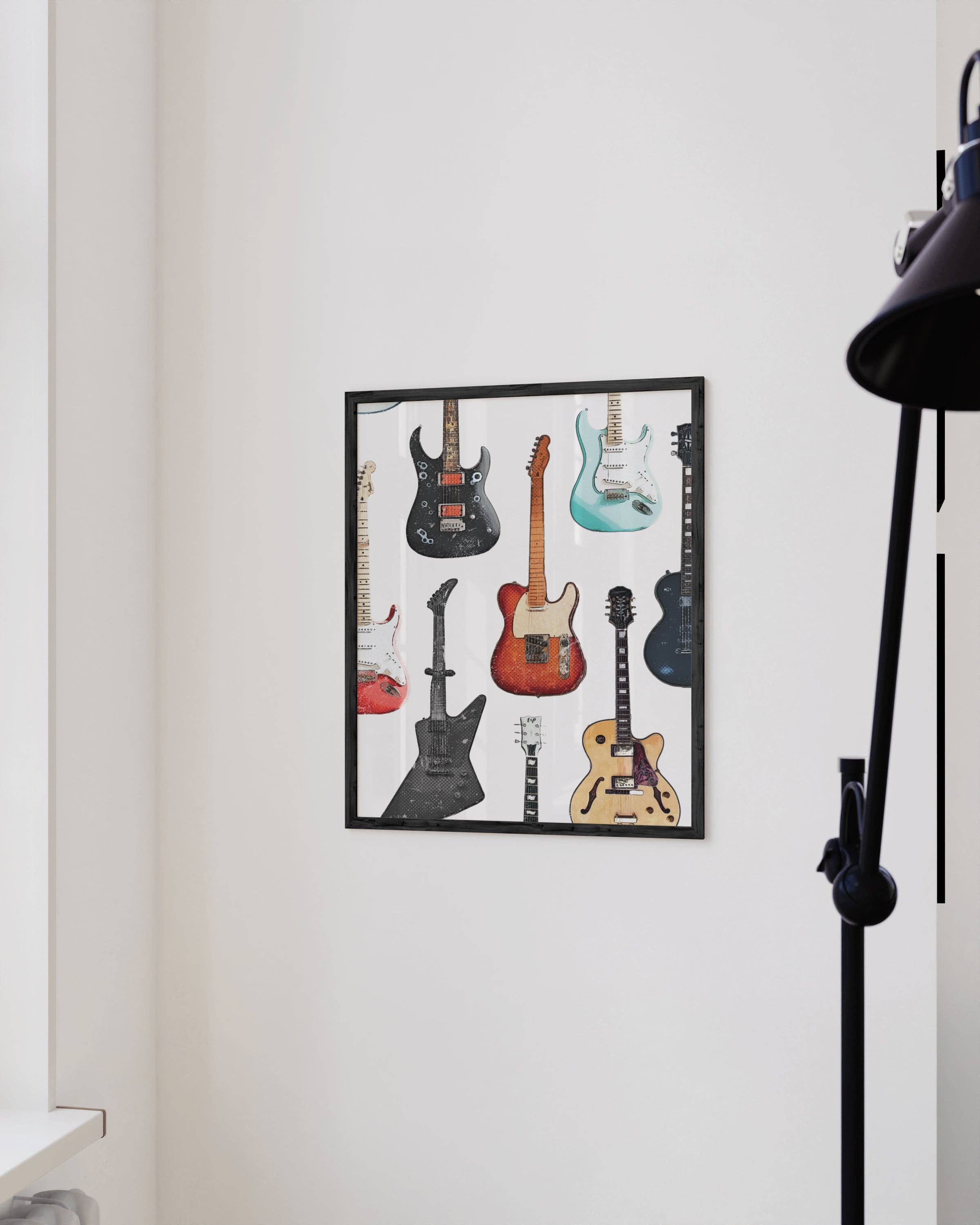 Haus and Hues - Wholesale Art Print - Electric Guitars Art Print on Gallery-Quality Linen Paper2