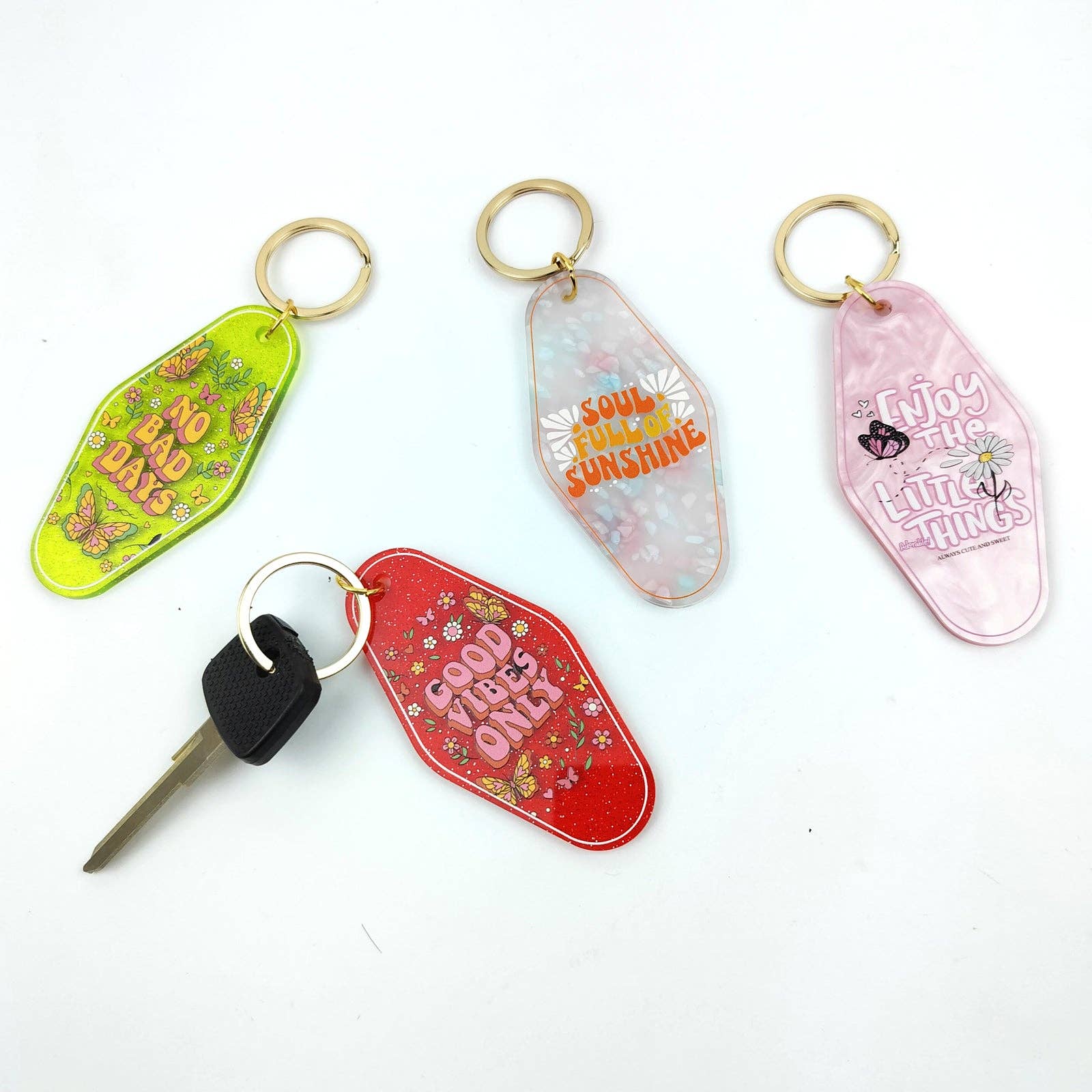 Sparkle Being – wholesale Keychain – Women's – Vintage Retro Style Motel Hotel Keychain Key Ring17