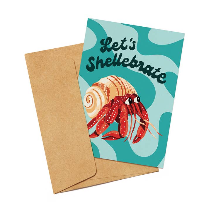 'Let's Shellebrate' Greeting Card for wholesale by Outer Island