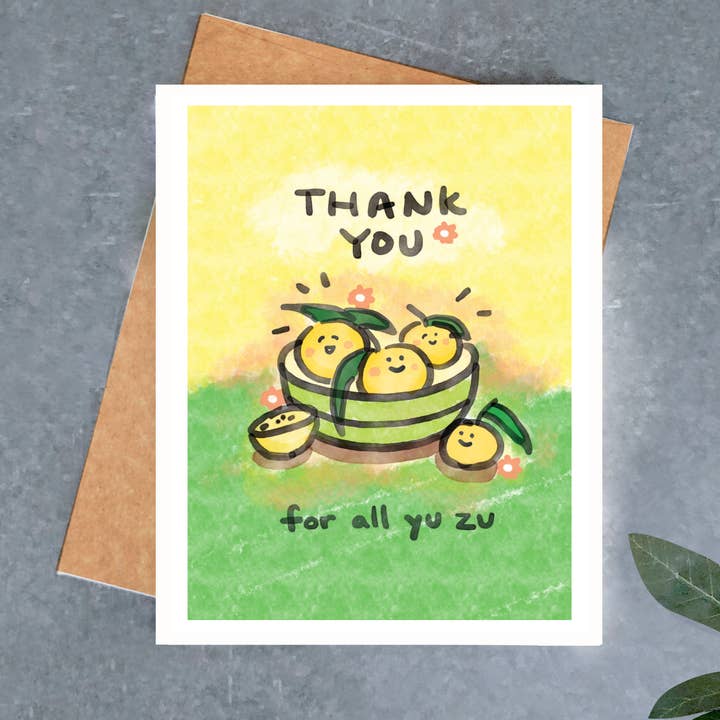 Brightspot Design - Vente Cartes de remerciements - Carte de remerciement Yuzu