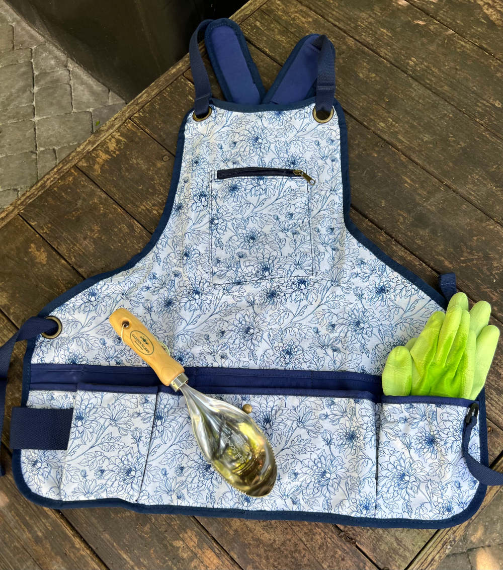 Garden Works - Vendita all'ingrosso Grembiuli - Grembiule da giardino, motivo floreale blu1