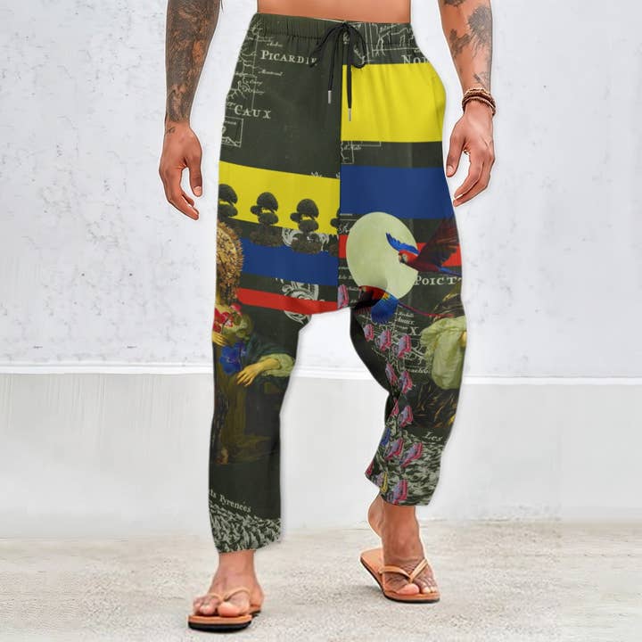 DROTTNINGENS BLOMMOR Unisex Harembyxor i bomull med heltäckande tryck för wholesale av Bønes and Balløøns