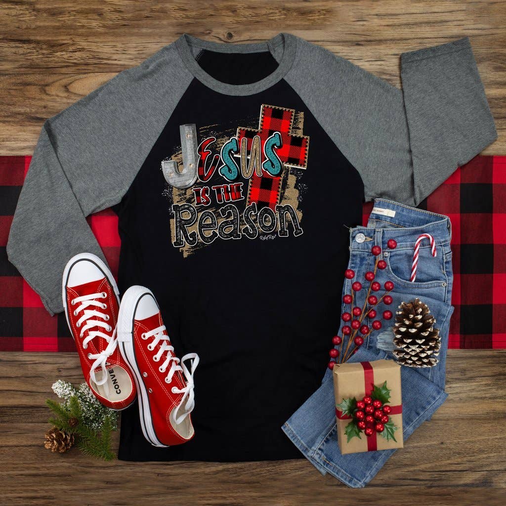 Rebel Rose – wholesale T-shirts med screentryck – Dam – Jesus är anledningen till Raglan