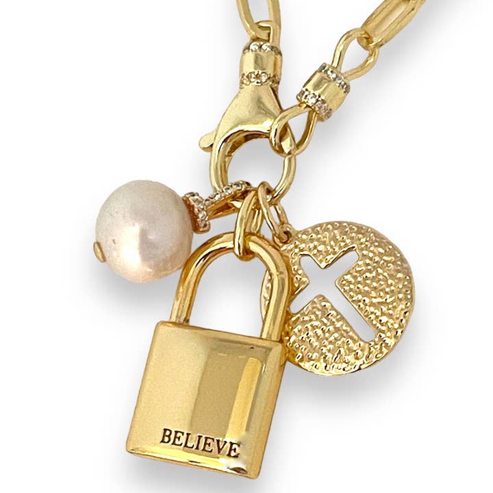 Shiver + Duke - Wholesale Link & Chain Necklace - Gold Rectangle Chain