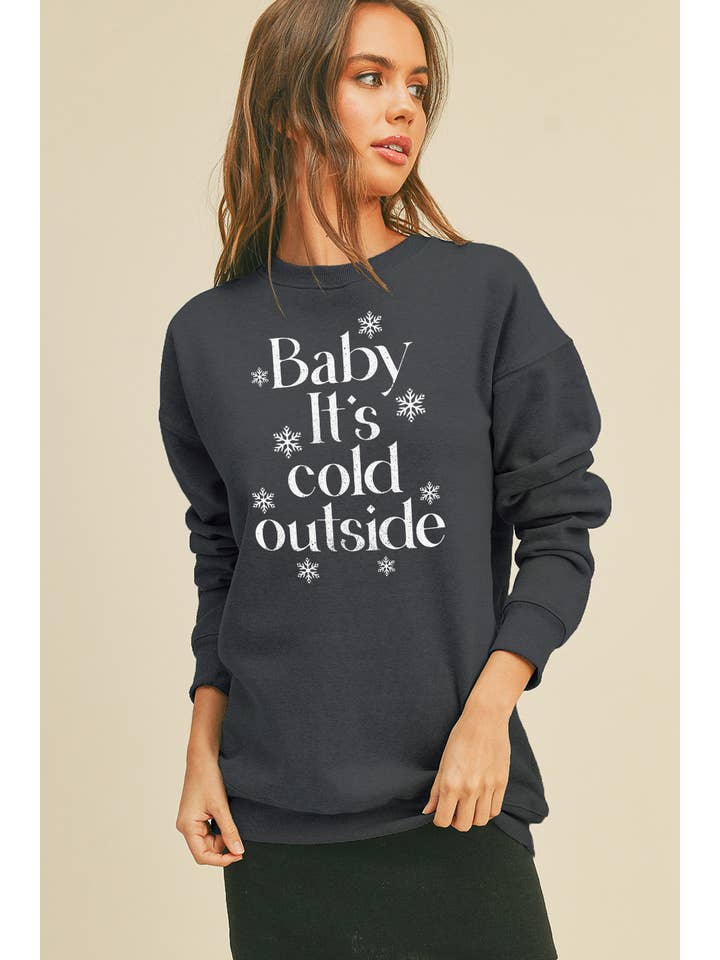 Honestee - Vendita all'ingrosso Felpa - Donna - Felpa a maniche lunghe "Baby It's Cold Outside"1