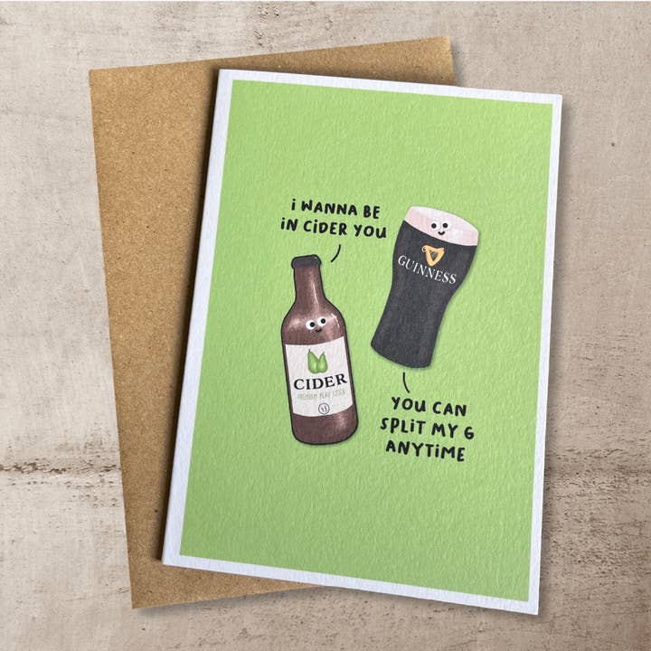 Split my G - Valentines Day greeting card for wholesale by Back To The Drawing Board Illustration