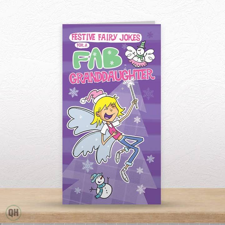 Granddaughter - Festive Fairy Jokes - Funny Christmas Card for wholesale by Quitting Hollywood