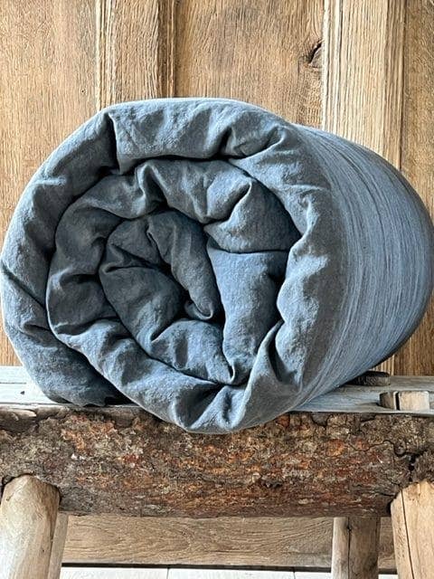 Edredão sobrecolchão linho lavado cinza tempestade por atacado de la draperie francaise