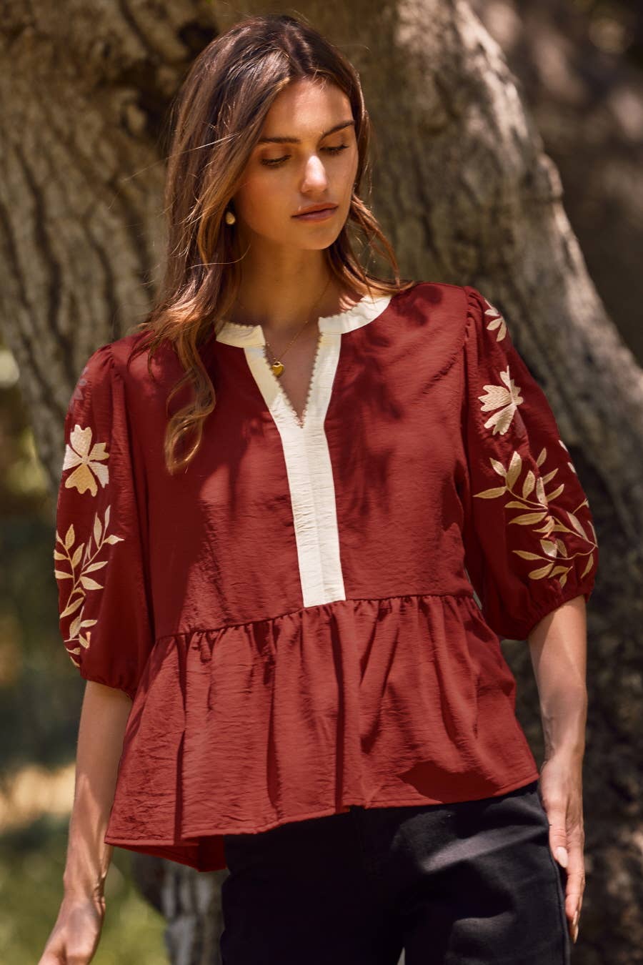 Oddi - Wholesale Blouse - Women's - Solid Airflow Peplum Blouse 1