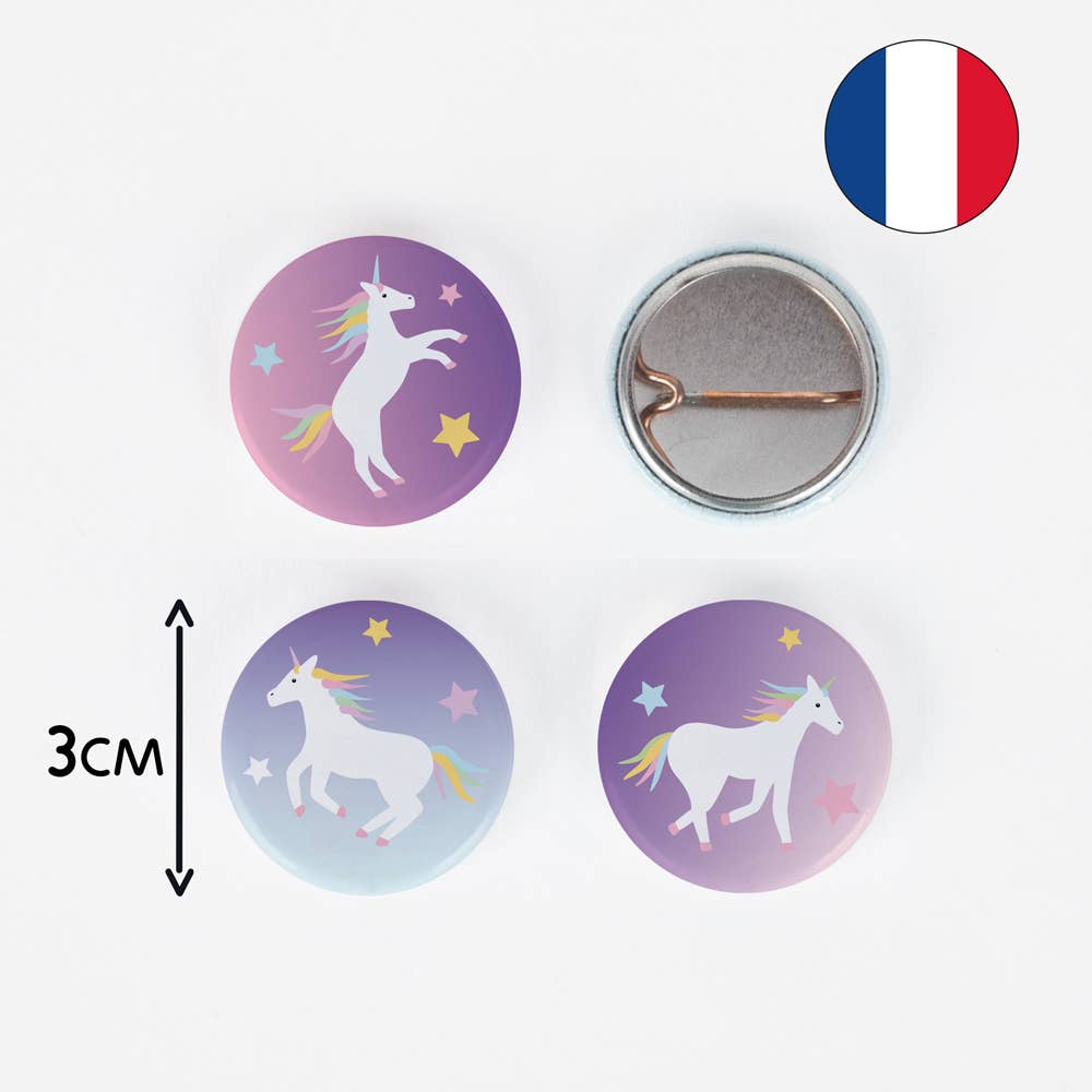 My Little Day - Wholesale Lapel Pin/Button - 12 mini unicorn badges0