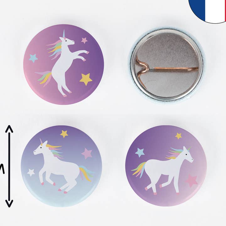 My Little Day - Wholesale Lapel Pin/Button - 12 mini unicorn badges0