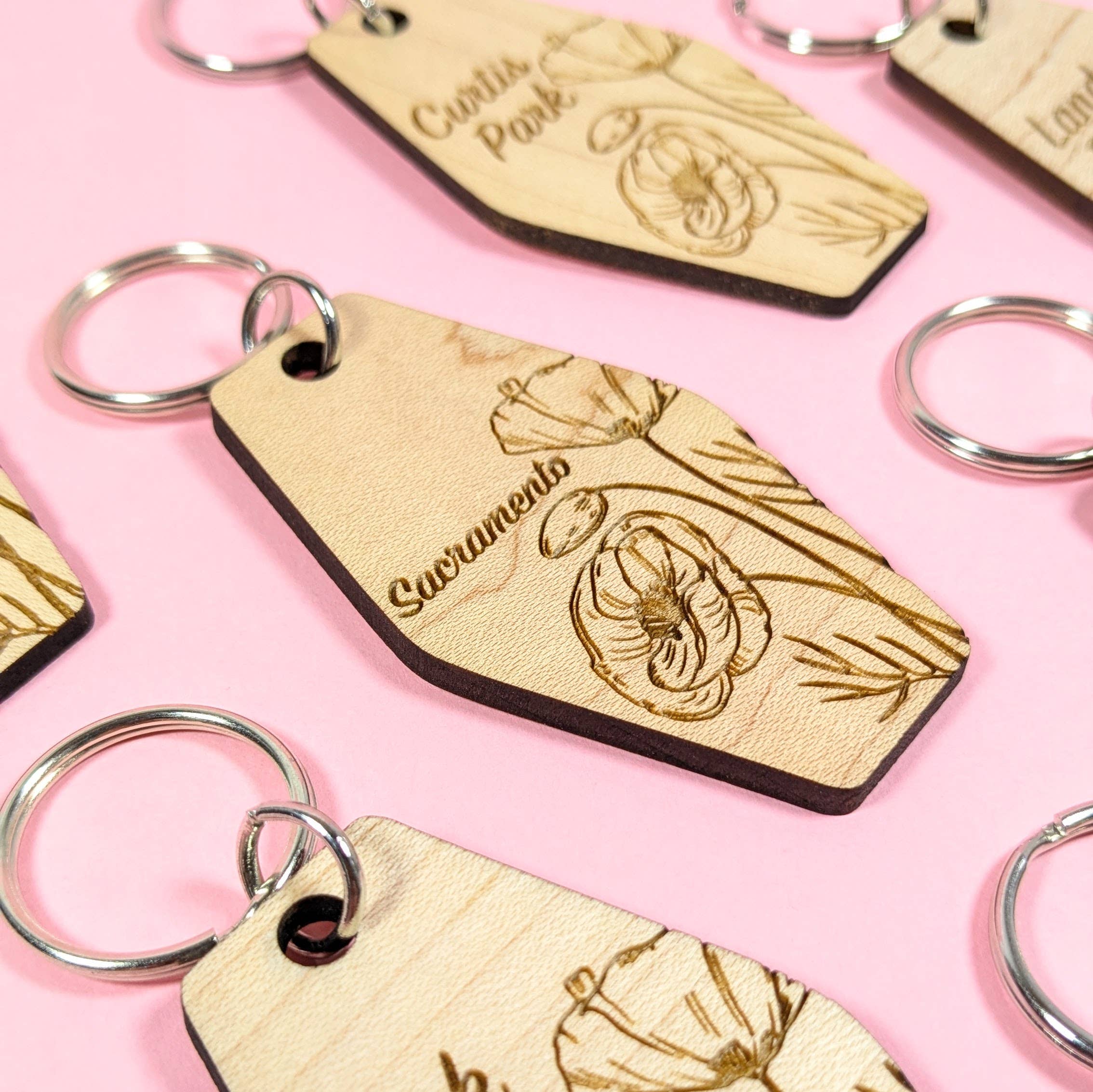 Crafted - Wholesale Keychain - Unisex - Custom California Poppy Keychains2