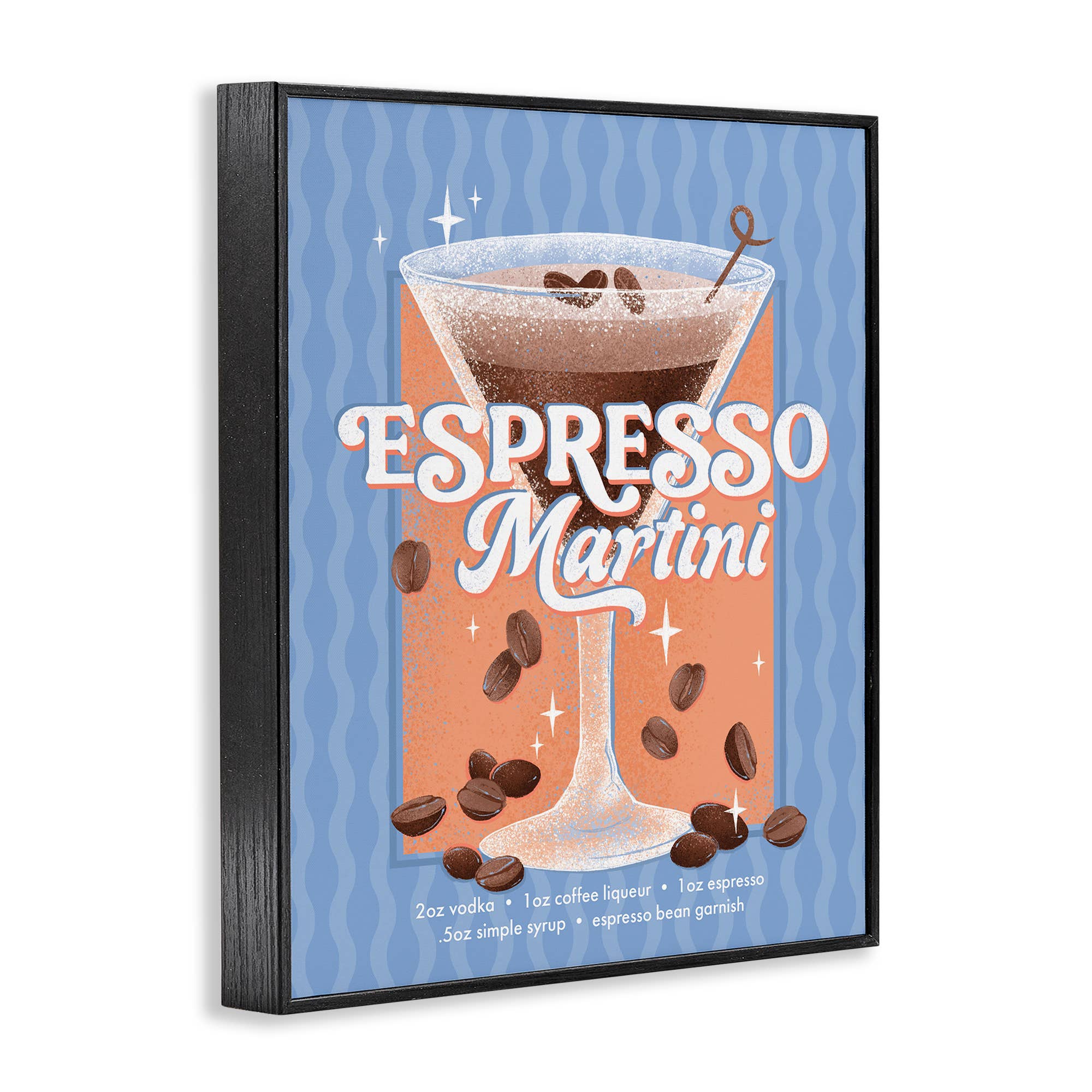 Stupell Industries - Wholesale Wall sign - Retro Espresso Martini & Recipe - Framed Wall Art13