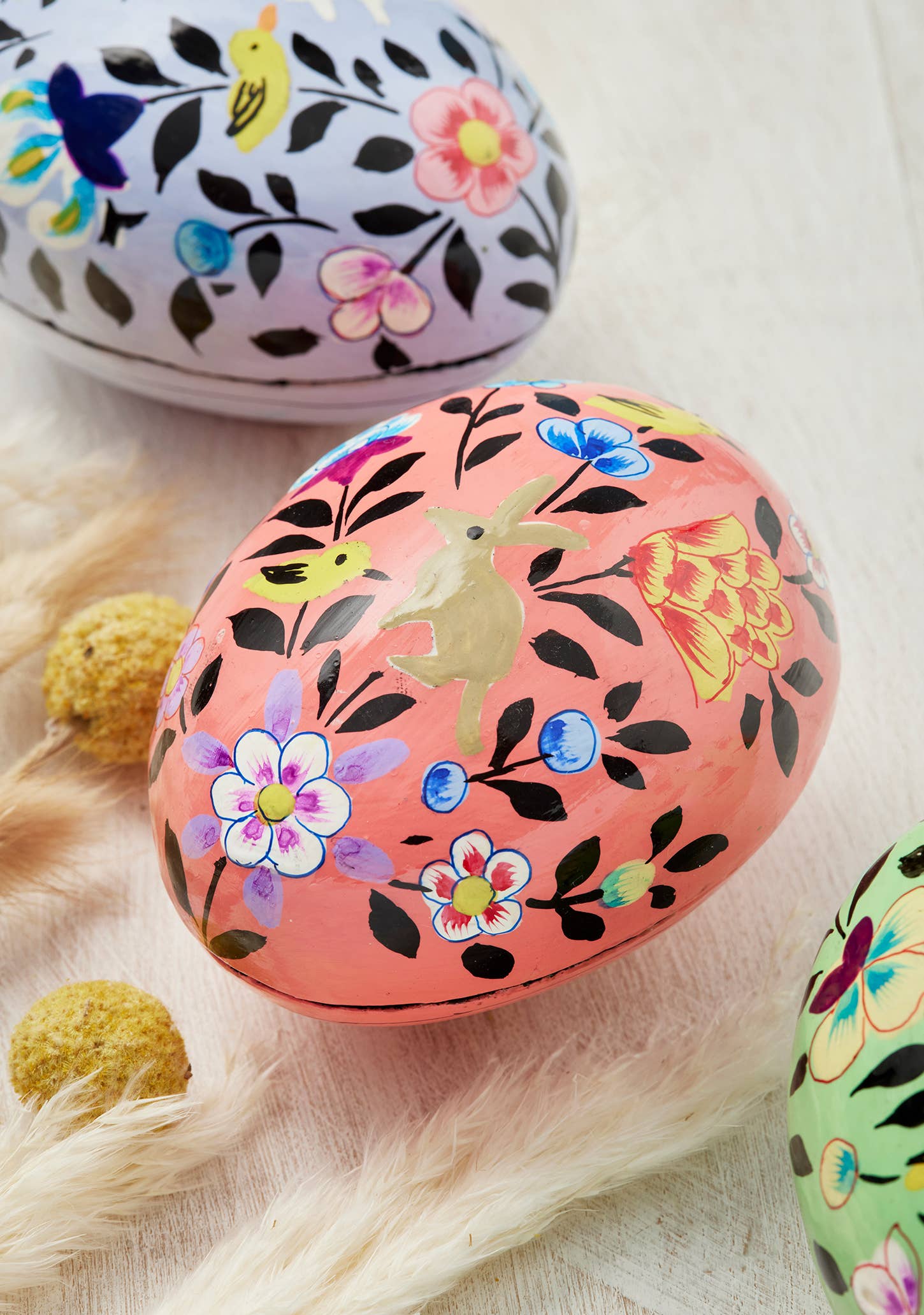 Namaste – wholesale Decorative box – Kashmiri Bunny&Chick Hand Painted Egg Gift Box2
