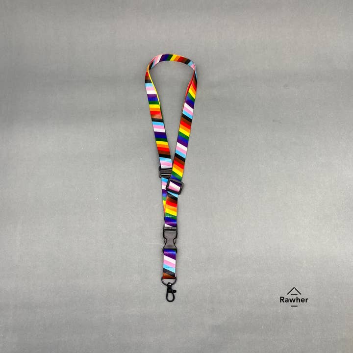 RAWHER – wholesale Snodd - Unisex – Klassisk Progress Pride-nyckelband med justerbar längd