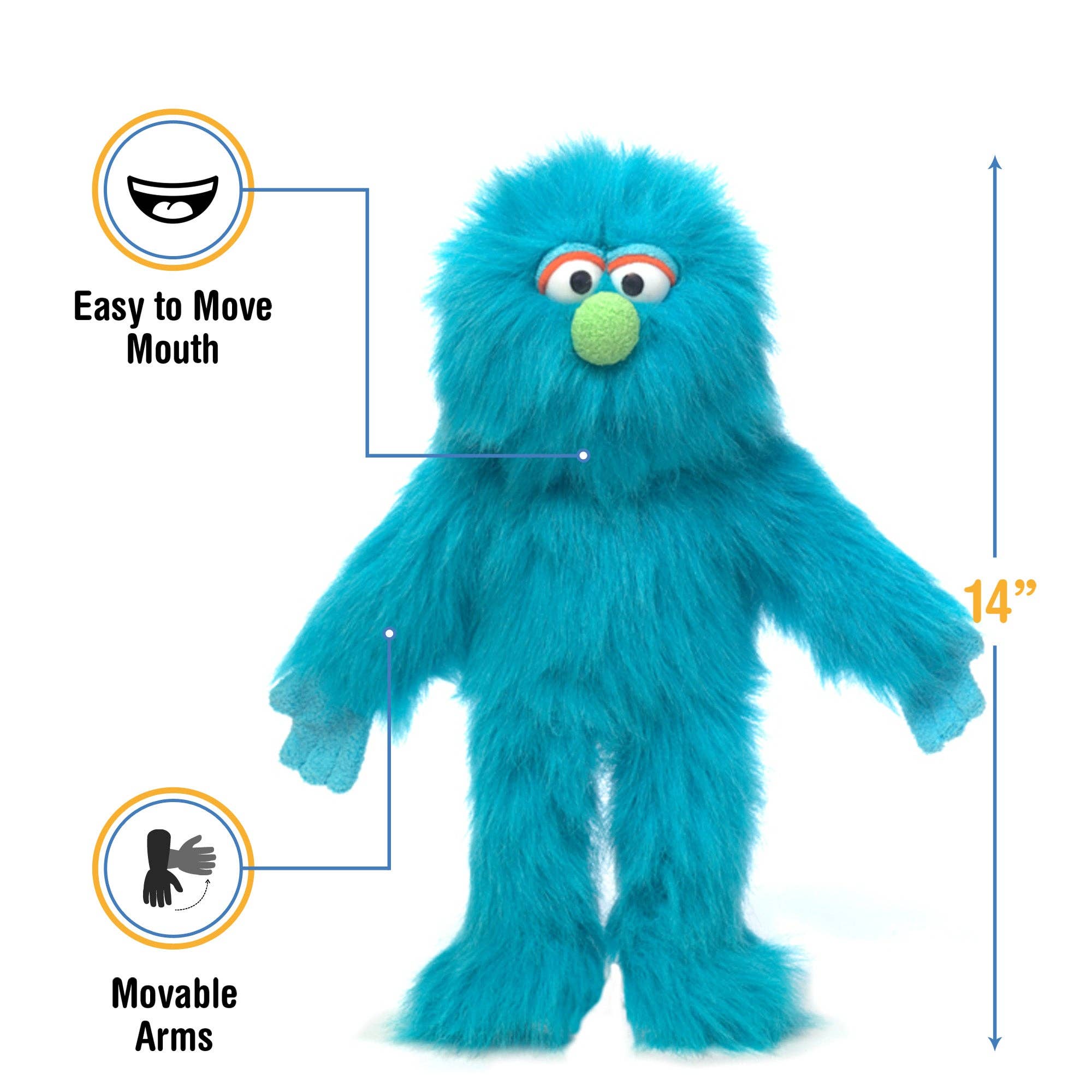 Silly Puppets - Wholesale Puppet - Kids & Baby - Silly Puppets Monster, Blue (14")2