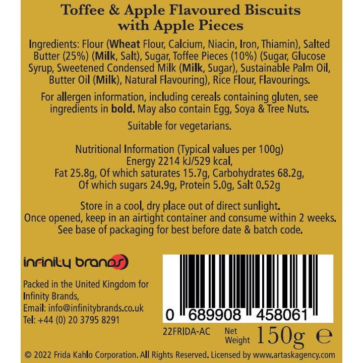 Infinity Brands – wholesale Biscuit – Frida Kahlo Pure Butter Toffee Apple Crunch Biscuits1