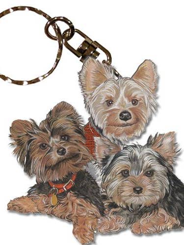 Yorkie Keychain Wooden for wholesale by Pipsqueak Productions