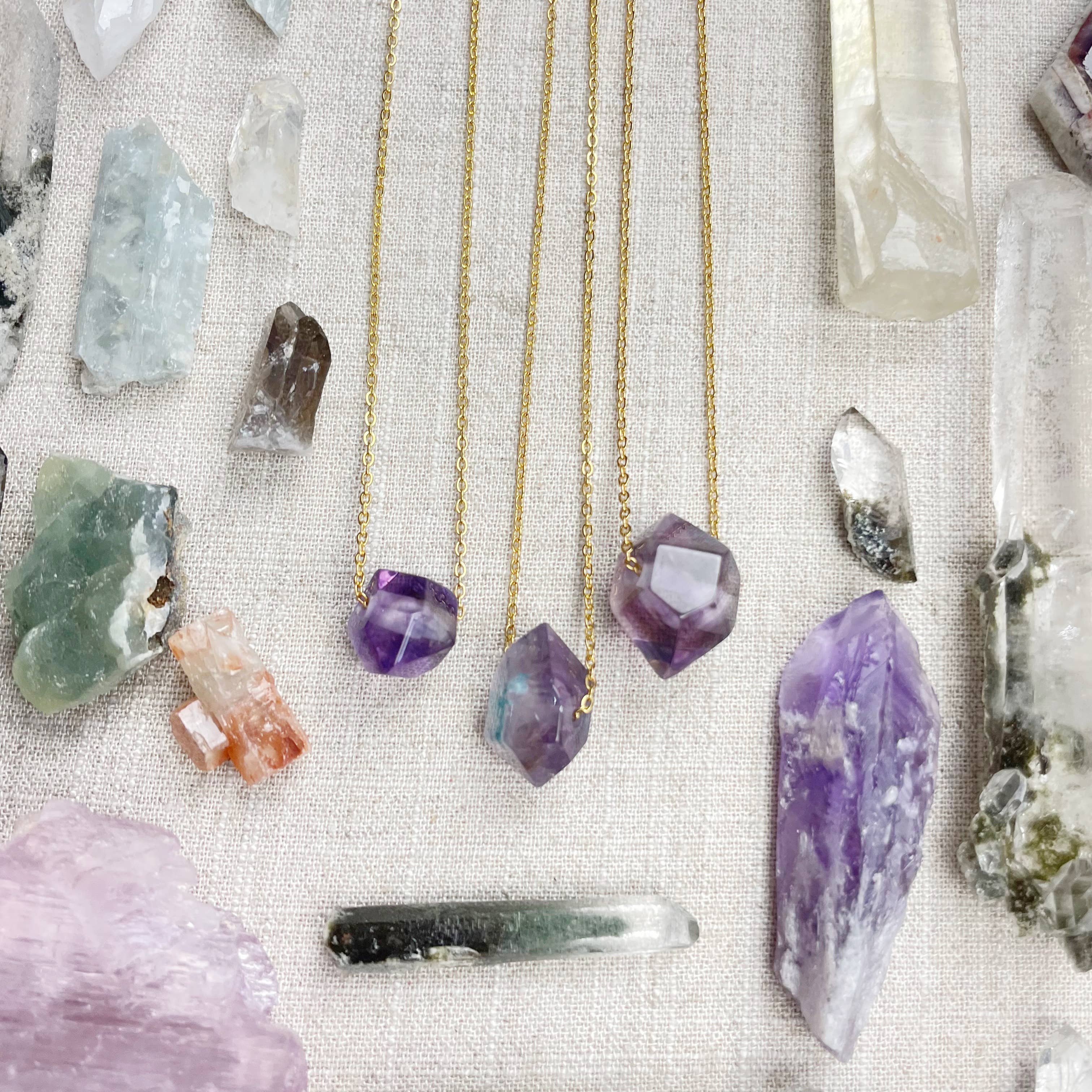 Ewelina Pas Jewelry - Wholesale Pendant/Charm Necklace - Included Amethyst Gemstone Double Terminated Point Necklace4