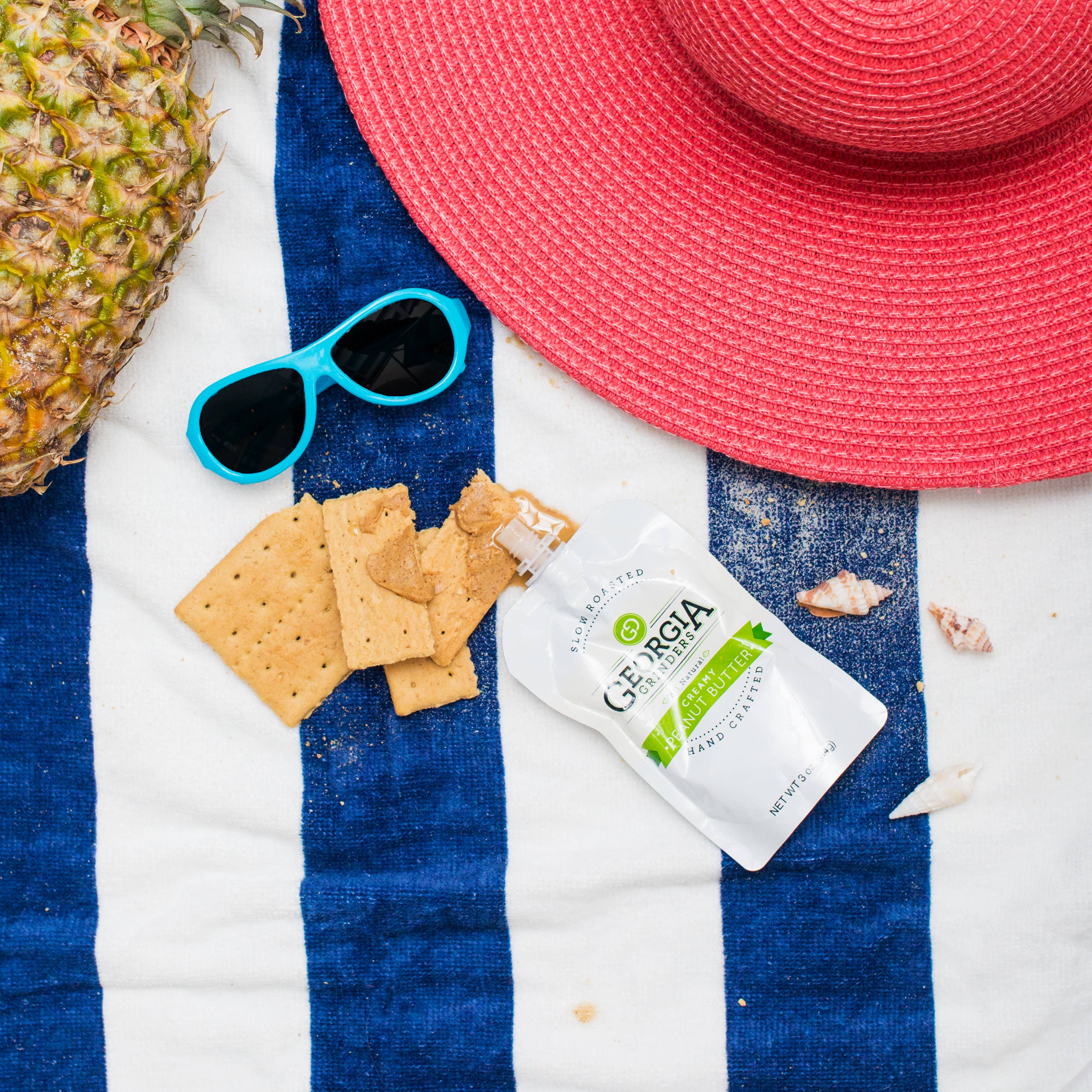 Georgia Grinders - Wholesale Nut Butter - Georgia Grinders Creamy Peanut Butter 3 oz Re-Sealable6