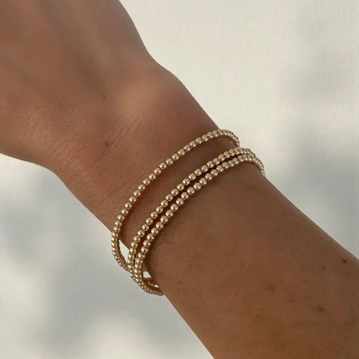 bara boheme – Großhandel Perlenarmband – Klassisches 3MM | Vergoldetes Perlenarmband4