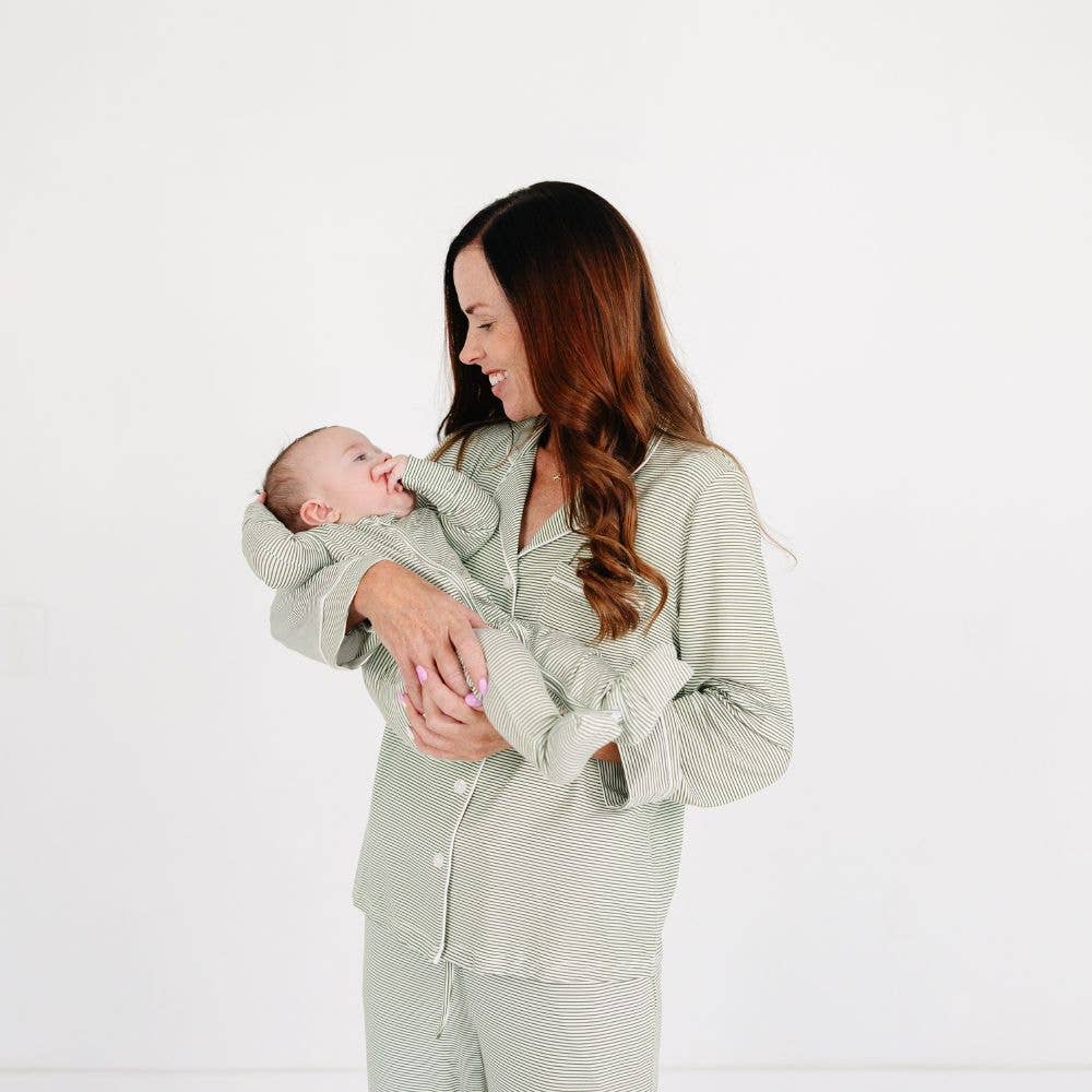 Motette - Wholesale Sleepsuit - Baby - Evergreen Stripe Bamboo Sleeper5