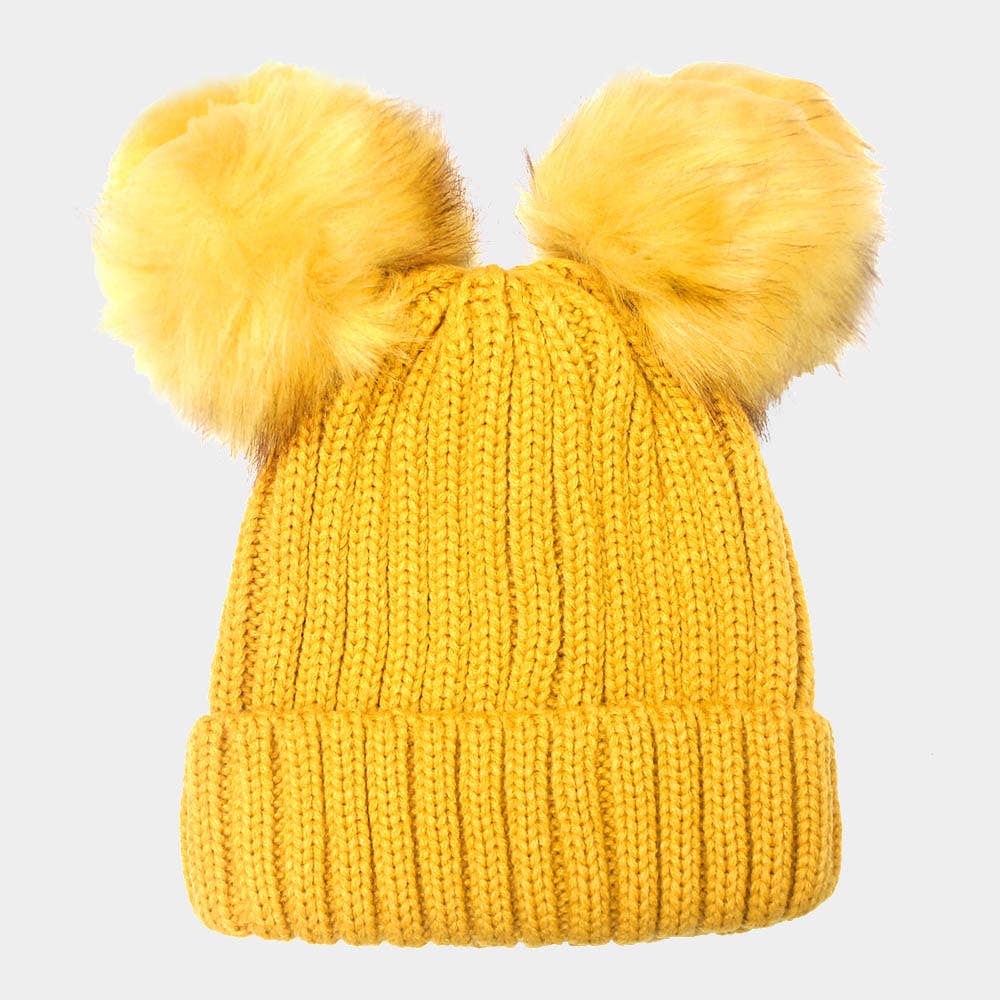 Sensibling Corp. - Wholesale Beanie - Women's - Double Pom Pom Knit Beanie Hat7
