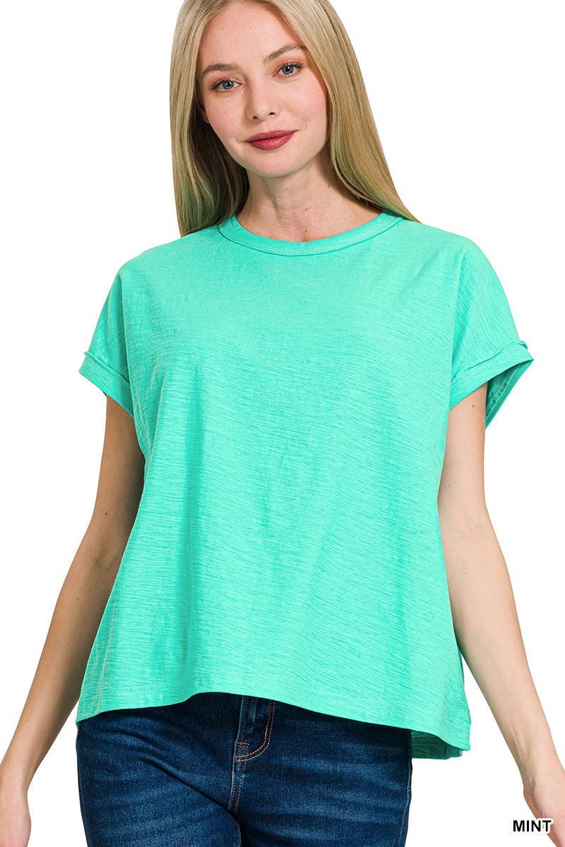 Vanilla Monkey - Wholesale Knit Top - Women's - Cotton Slub Round Neck Short Sleeve Tee7
