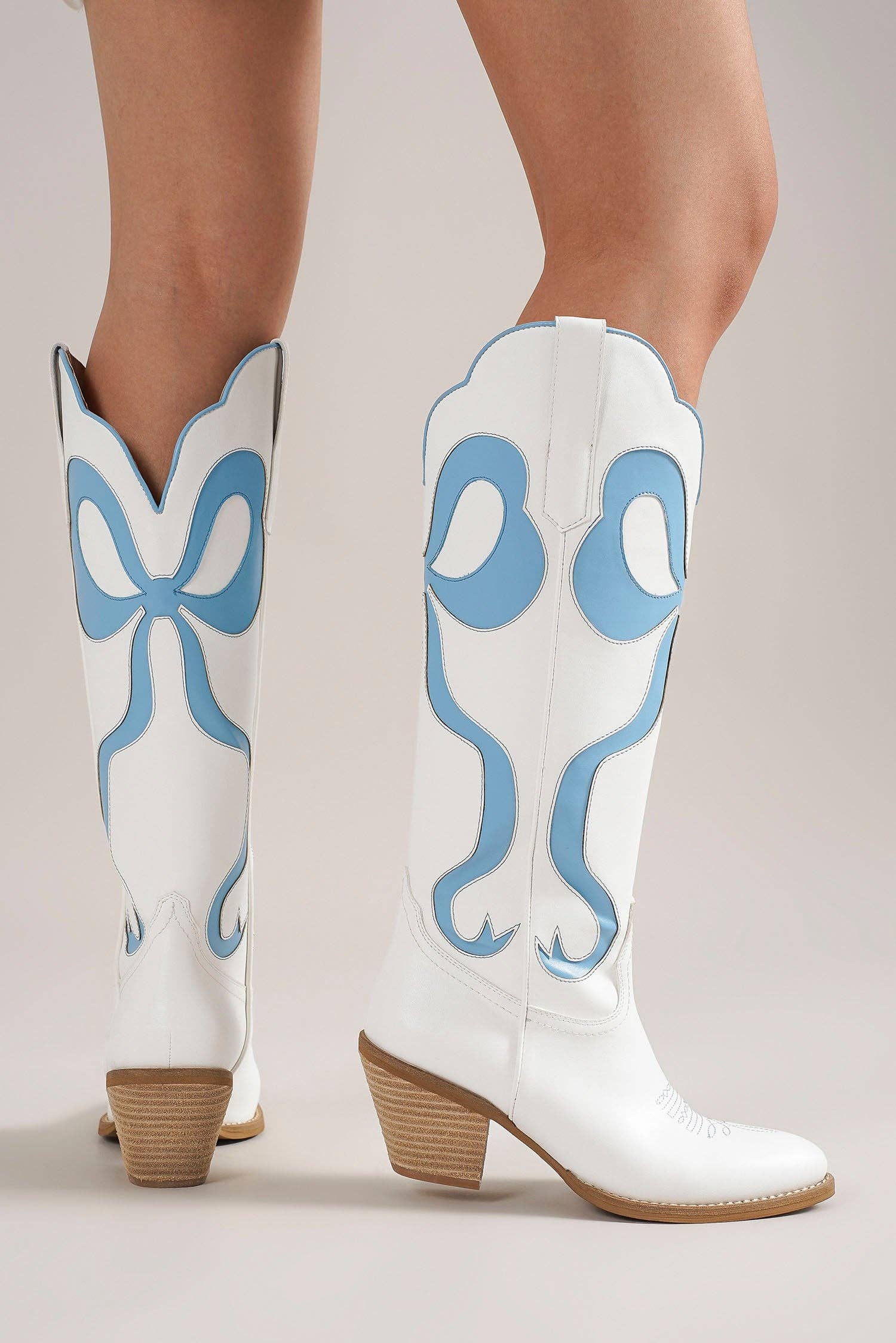 BEAST FASHION – Großhandel Cowboystiefel  Damen – GLENDA-10 Western-Stiefel mit Schleifendetail4