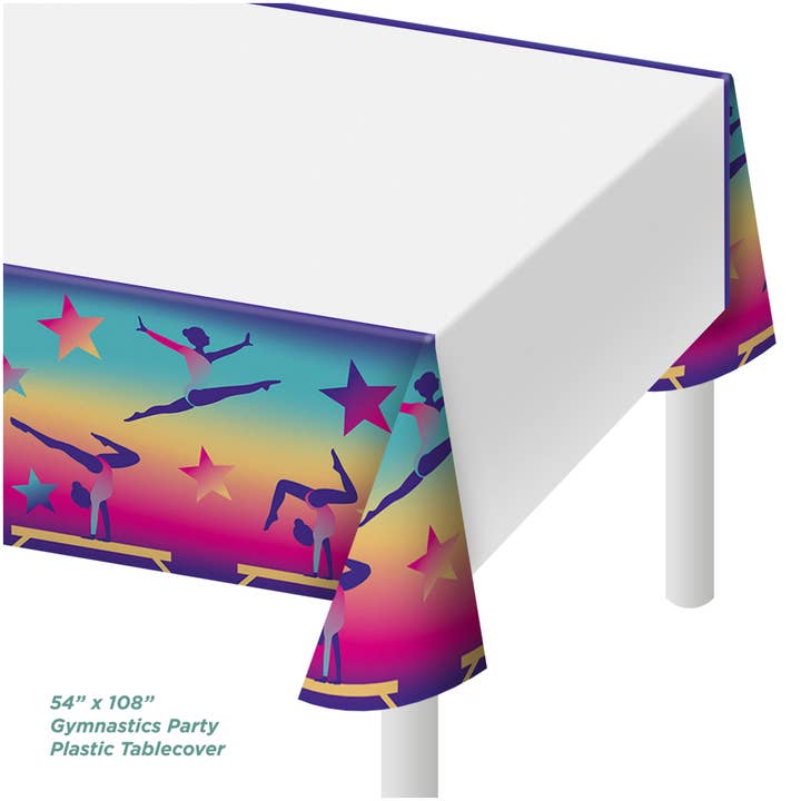 Home & Hoopla - Wholesale Disposable Table Cover/Runner - Gymnastics Party Plastic Table Cover1