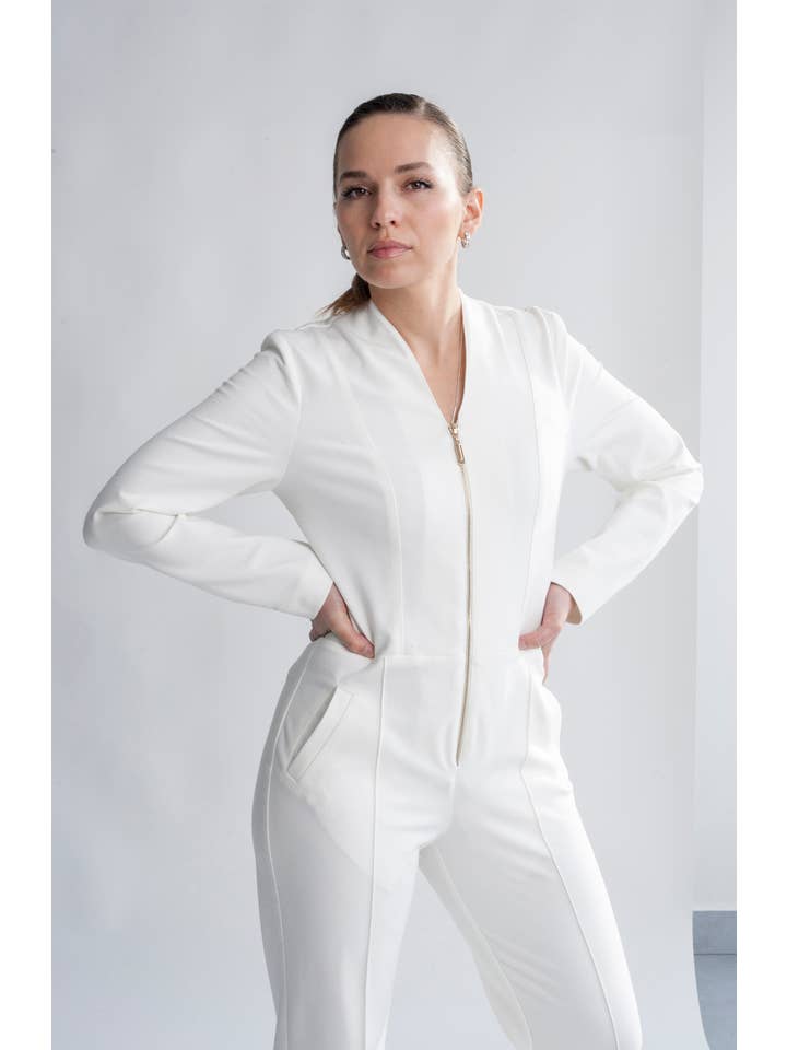 TAVROVSKA – Engroshandel Jumpsuit - Dame – Hvid Formel Bryllup Jumpsuit Kvinder Brudepige Jumpsuit Wedd4