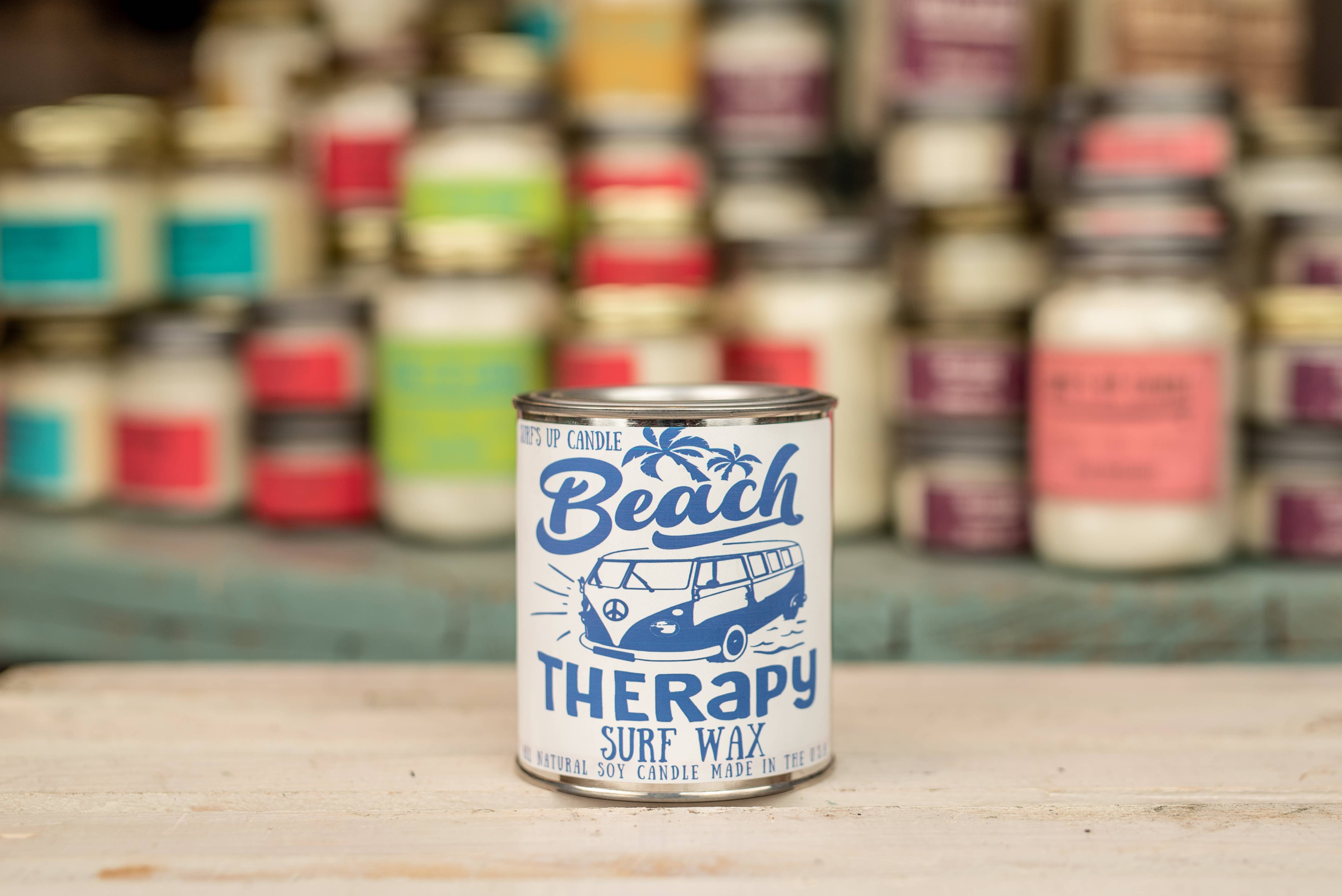 Surfs Up Candle – wholesale Jar/filled candle – Beach Therapy Surf Wax Paint Can Candle