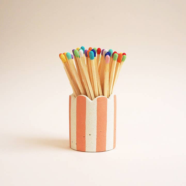 Hello Marilu - Wholesale Match Holder - Stripy Match Stick Holders - Choose Your Colours